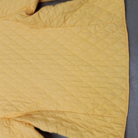 Lands End Sunshine Yellow, Quilted, Thermolite, 2 Pocket, Button Down Jacket - Picture 12 of 13